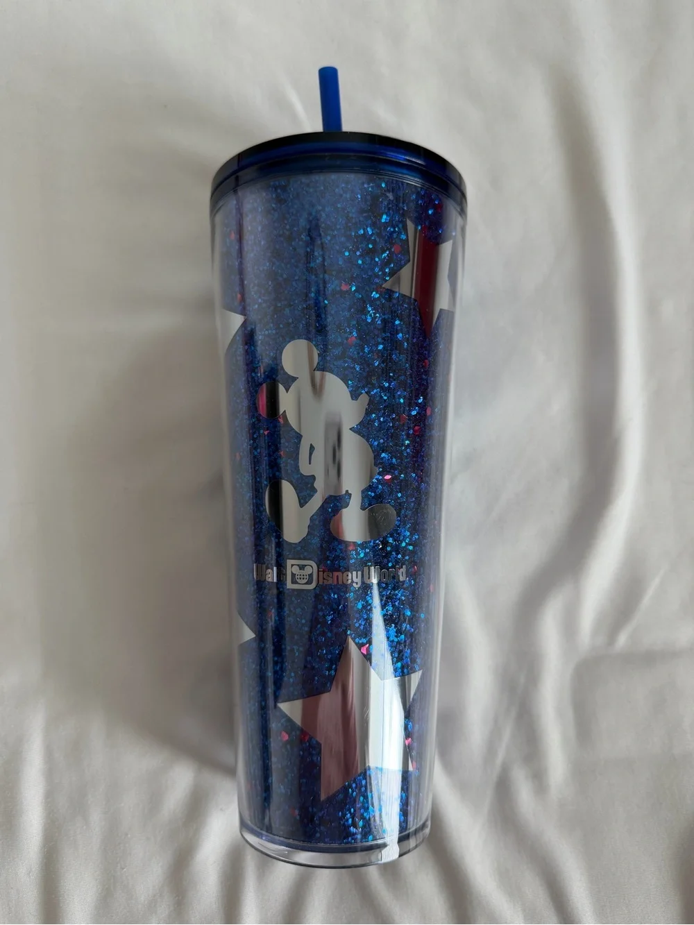Disney Starbucks Blue Glitter Mickey Star Tumbler